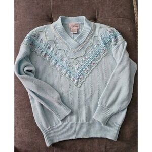 Beautiful Vintage Pearl Detailed Jacklyn Smith Sweater Womens Size Large